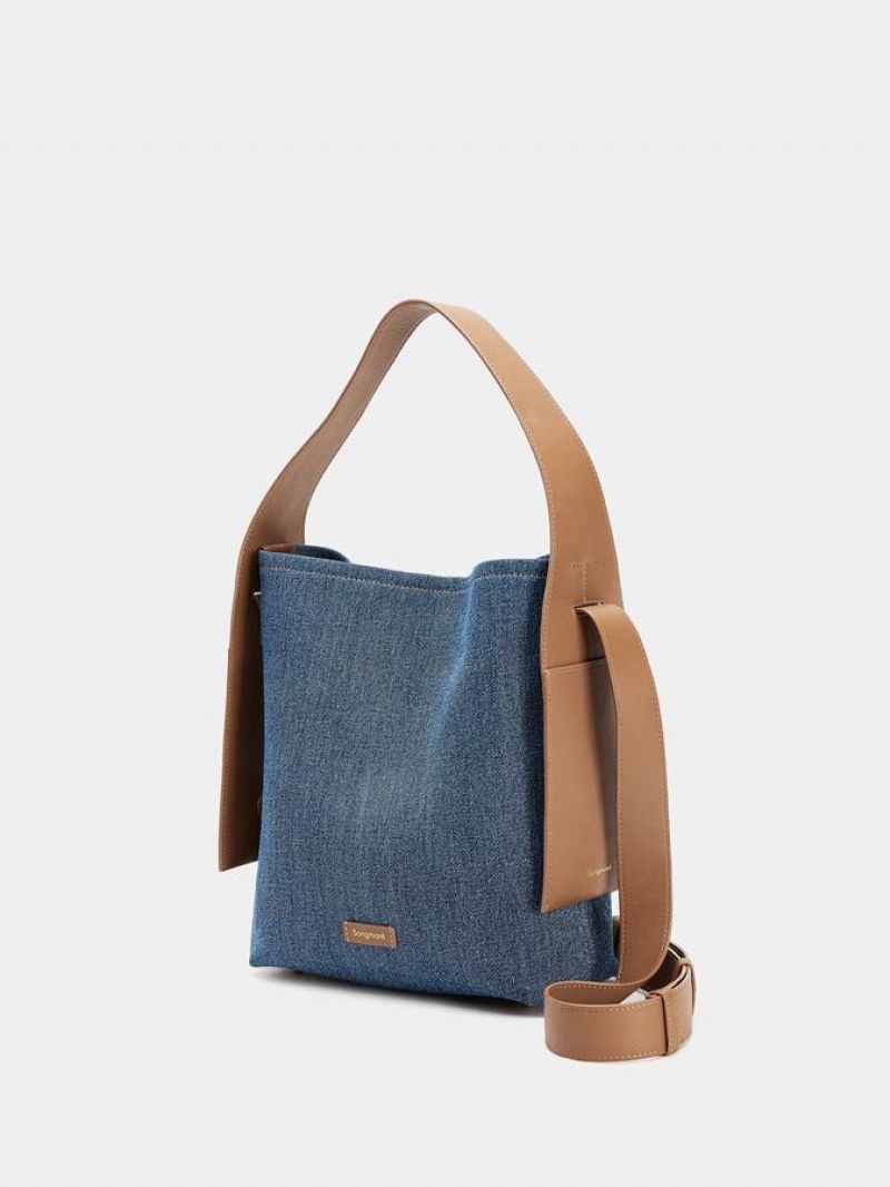 Borse Tote Donna Songmont Drippy Medium Blu | JZS2645RM